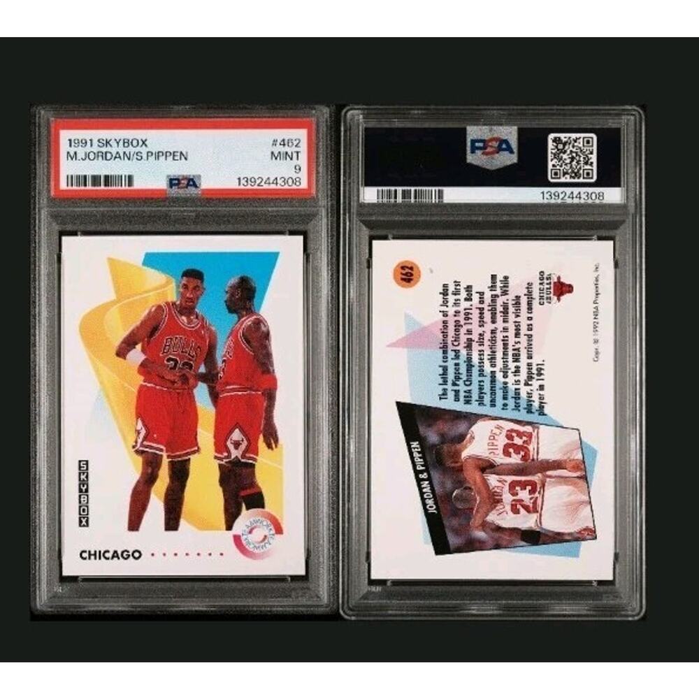 1991 SKYBOX #462 MICHAEL JORDAN/SCOTTIE PIPPEN PSA 9 Mint Chicago Bulls Card